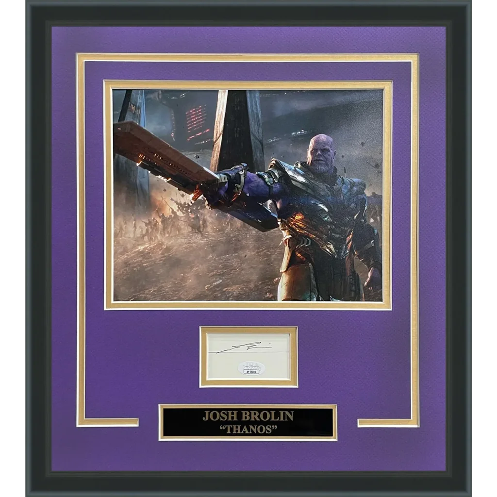Josh Brolin Thanos autographed signature series frame with JSA