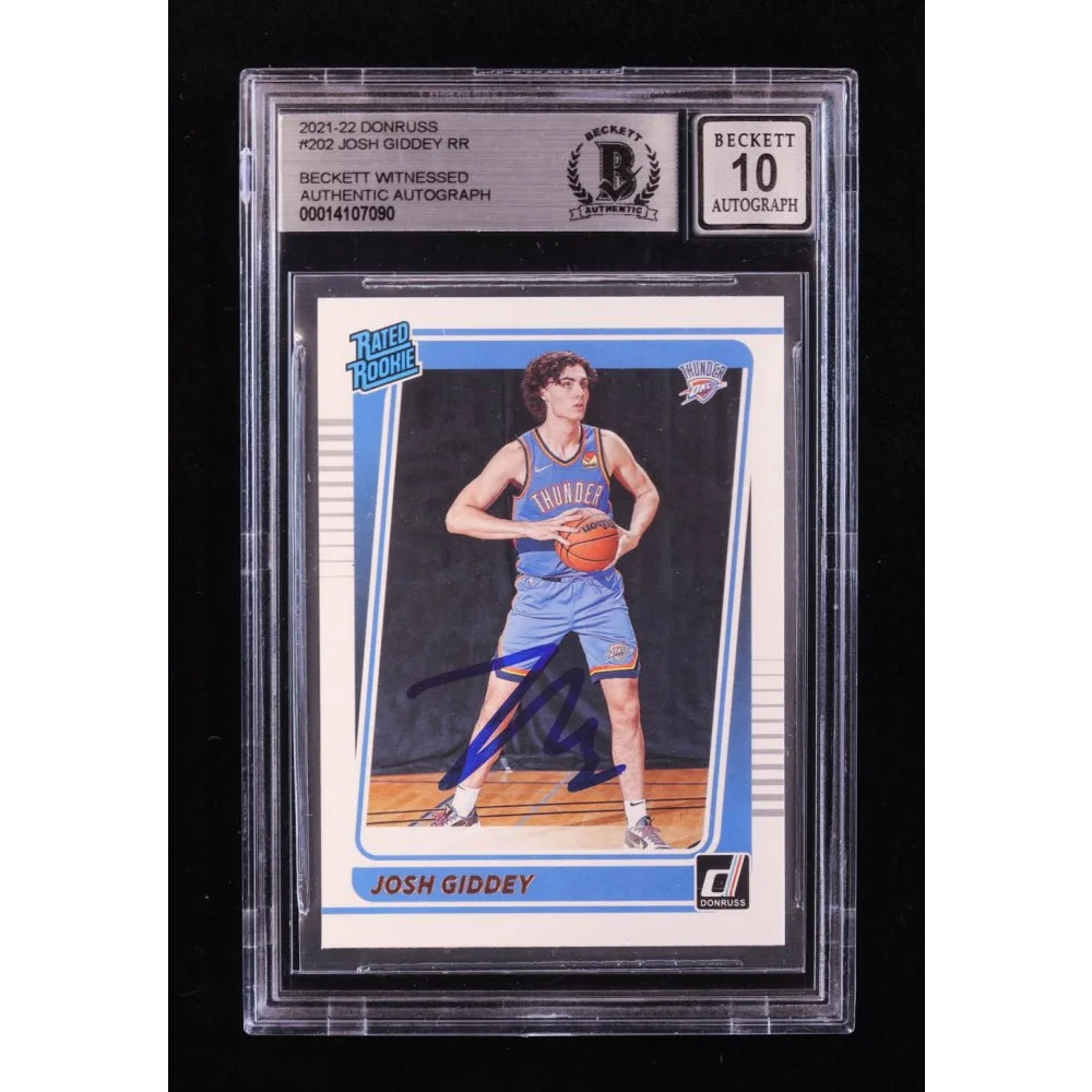 Josh Giddey 2021-22 Donruss Rookie Autograph BGS Graded Authentic Card
