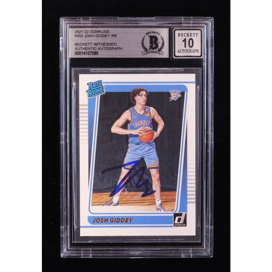 Josh Giddey 2021-22 Donruss Rookie Autograph BGS Graded Authentic Card