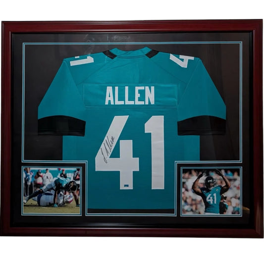 Josh Hines-Allen autographed Jacksonville Jaguars teal framed jersey #41