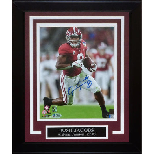 Autographed Josh Jacobs Alabama Crimson Tide deluxe framed 8x10 photo