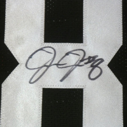 Josh Jacobs autographed Green Bay jersey number 8 in black and white stripes