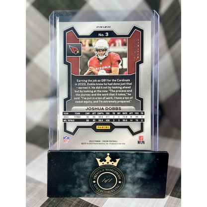 Joshua Dobbs 2019 Panini Prizm card in black silver holder from Prestige Worldwide