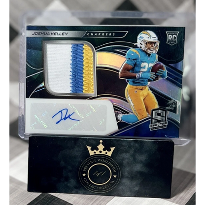 2023 Panini Spectra Joshua Kelley Chargers rookie jersey patch auto from Prestige Worldwide Collectibles