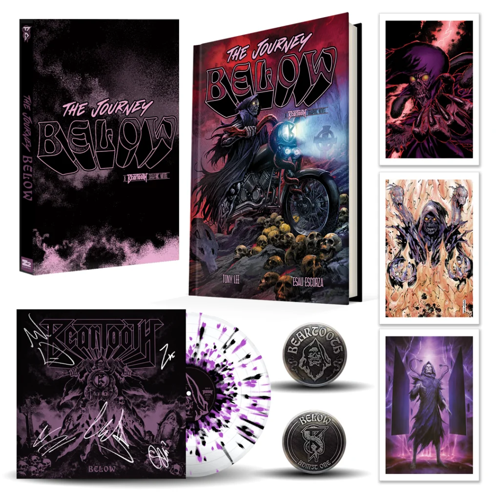Tony Lee The Journey Below merchandise bundle with graphic novel vinyl and art prints