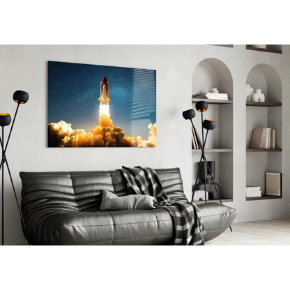 Space Shuttle Launch Canvas Wall Art Print | Contemporary Home Wall Art | vintageantiquesgifts.com