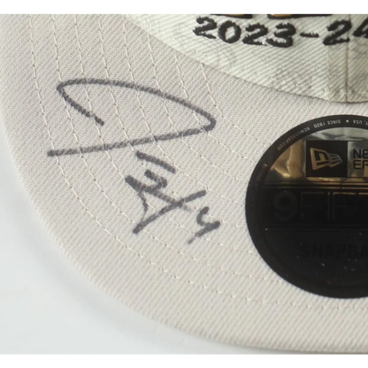 White adjustable hat with Jrue Holiday autograph from Celtics Championship series