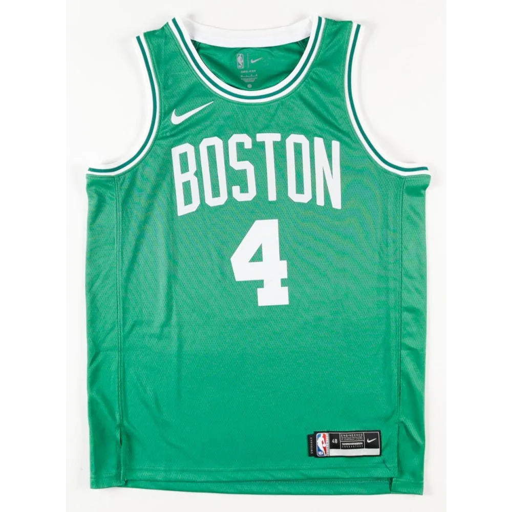 Green Boston Celtics jersey with number 4 signed by Jrue Holiday for true fans
