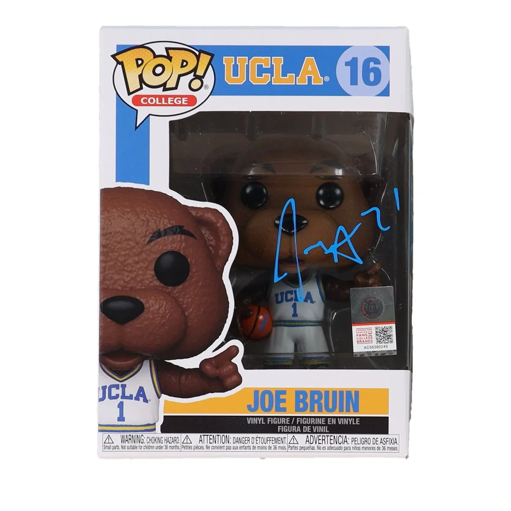 Autographed Funko Pop vinyl figure of Jrue Holiday as Joe Bruin in display box