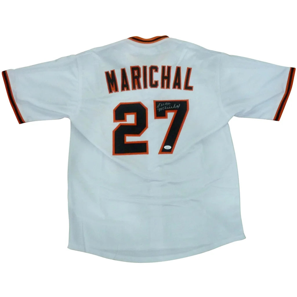 Juan Marichal autographed San Francisco custom jersey back, white #27 Marichal