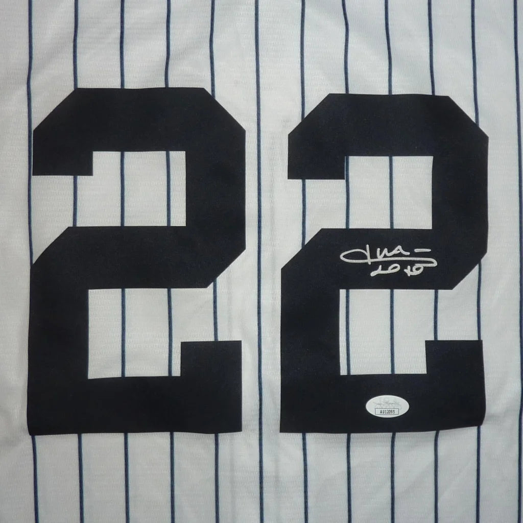 Juan Soto autographed Yankees pinstripe jersey with Jeter signed patch
