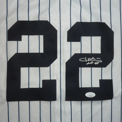 Juan Soto autographed Yankees pinstripe jersey with Jeter signed patch