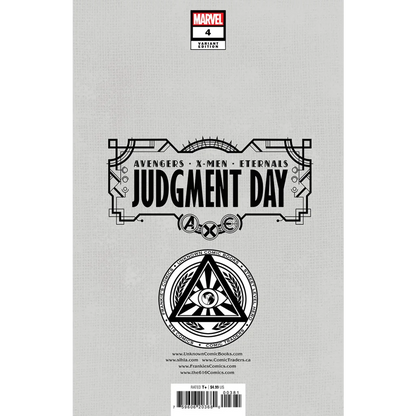 Comic book cover for Judgment Day Issue 4 Marvel Variant with Avengers X-Men Eternals