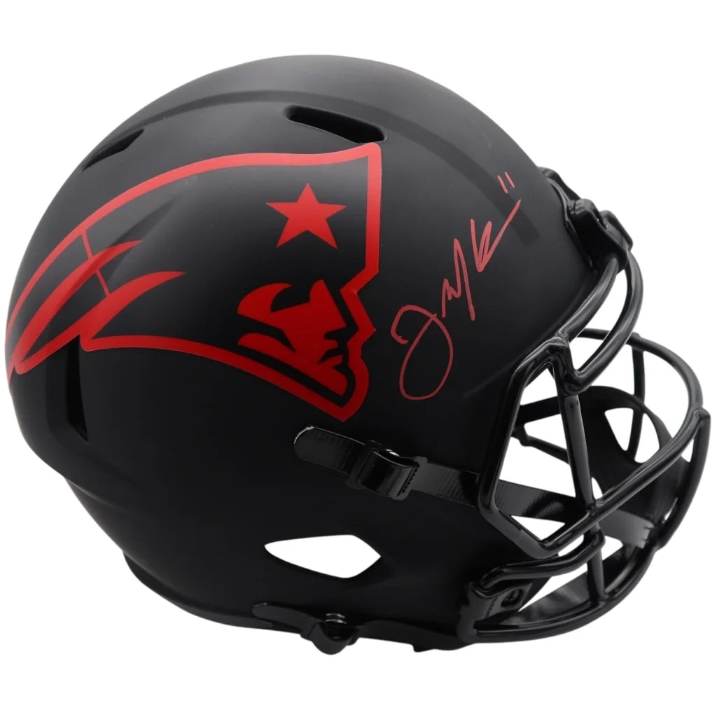Julian Edelman signed black Patriots eclipse alternate helmet