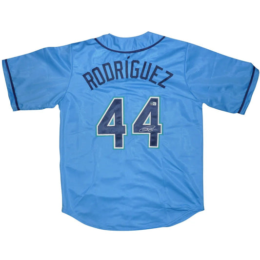 Julio Rodriguez autographed Seattle baby blue #44 jersey back view