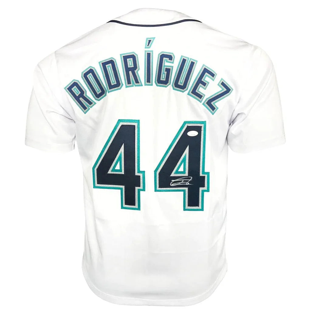 Julio Rodriguez autographed Seattle jersey with Rodriguez 44 on back