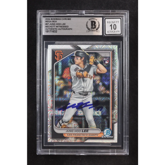 Jung Hoo Lee autograph graded BGS 10 2024 Bowman Chrome RC slabbed