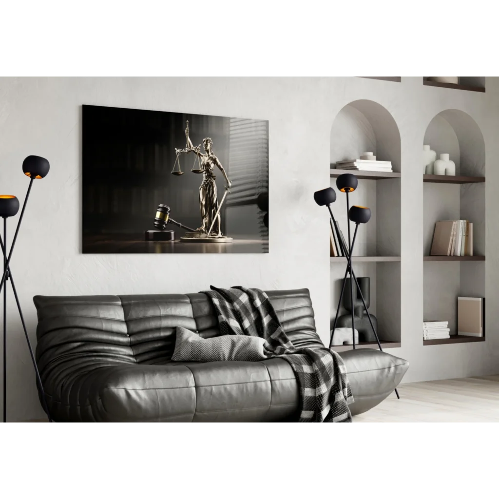 Lady Justice Scales Gavel Canvas Wall Art | Contemporary Home Wall Art | vintageantiquesgifts.com