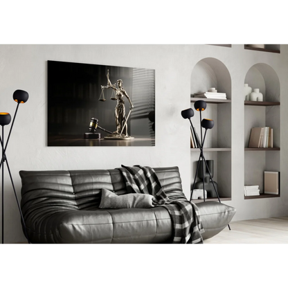 Lady Justice Scales Gavel Canvas Wall Art | Contemporary Home Wall Art | vintageantiquesgifts.com