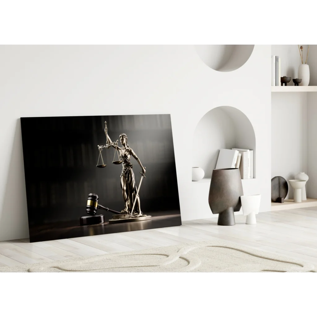 Lady Justice Scales Gavel Canvas Wall Art | Modern Wall Art Decor | vintageantiquesgifts.com
