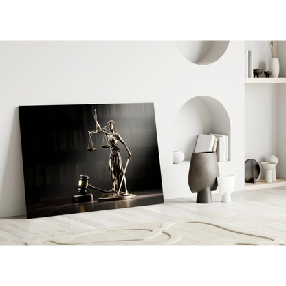 Lady Justice Scales Gavel Canvas Wall Art | Modern Wall Art Decor | vintageantiquesgifts.com