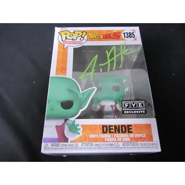 Justin Cook signed Dende Funko Pop FYE Exclusive Dragon Ball Z vinyl figure