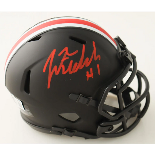 Justin Fields signed Ohio State Buckeyes eclipse speed mini helmet
