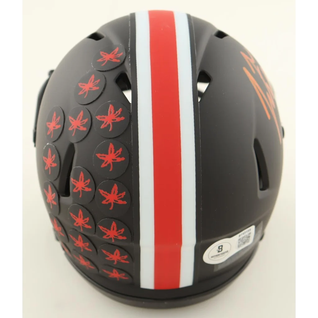 Justin Fields signed Ohio State Buckeyes eclipse speed mini helmet