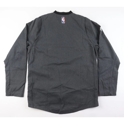 Justin Hamilton NBA fan jersey with Steiner LOA and fanatics hologram on dark grey long-sleeve shirt