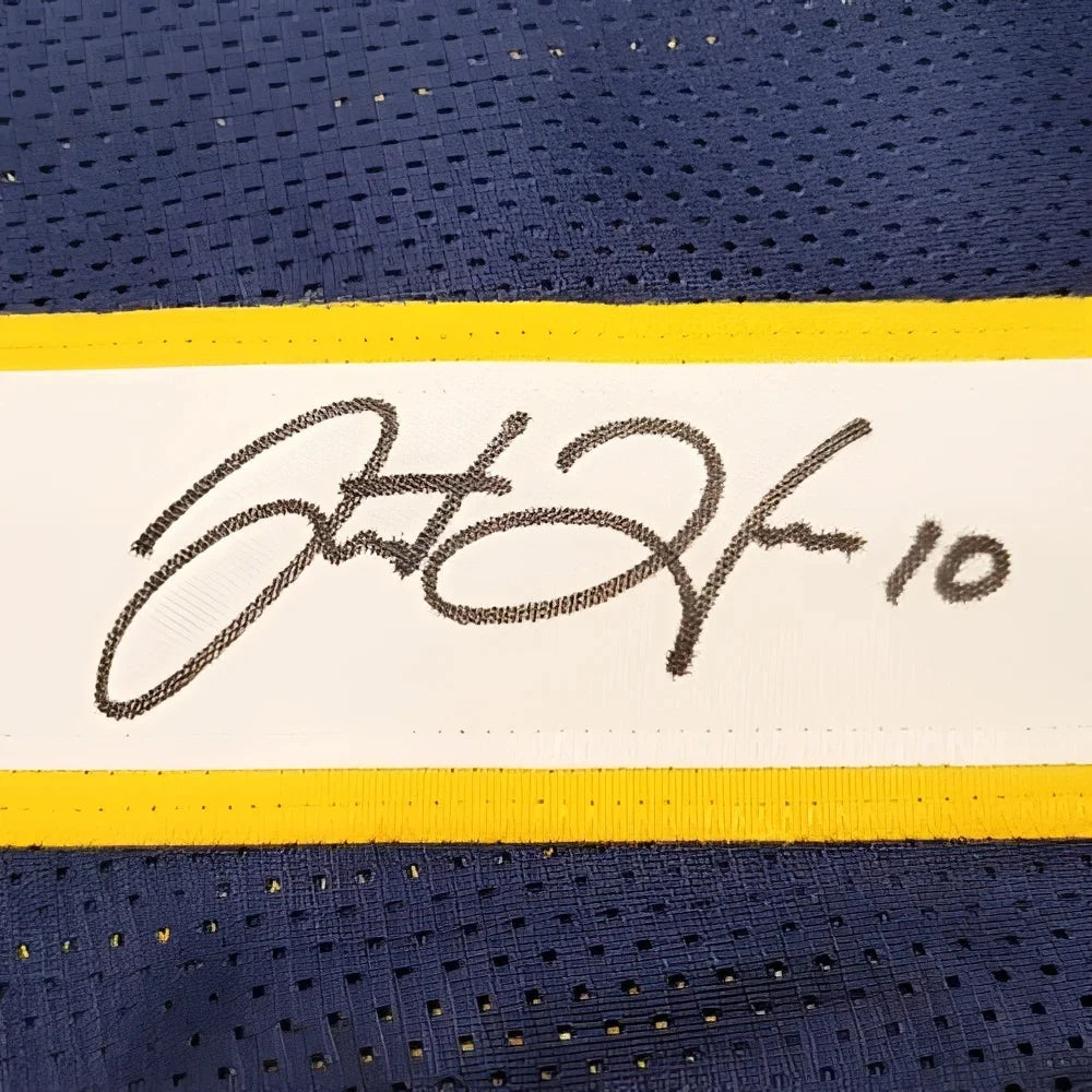 Justin Herbert autographed Los Angeles jersey number 10 in navy blue and yellow stripes