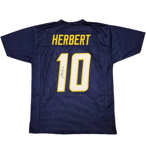 Justin Herbert autographed Los Angeles navy blue jersey with Herbert 10