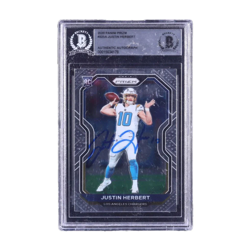 Justin Herbert Signed 2021 Prizm Football Card BGS Certified | Creative Sports | vintageantiquesgifts.com