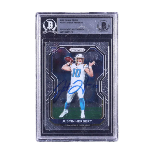 Justin Herbert Signed 2021 Prizm Football Card BGS Certified | Creative Sports | vintageantiquesgifts.com