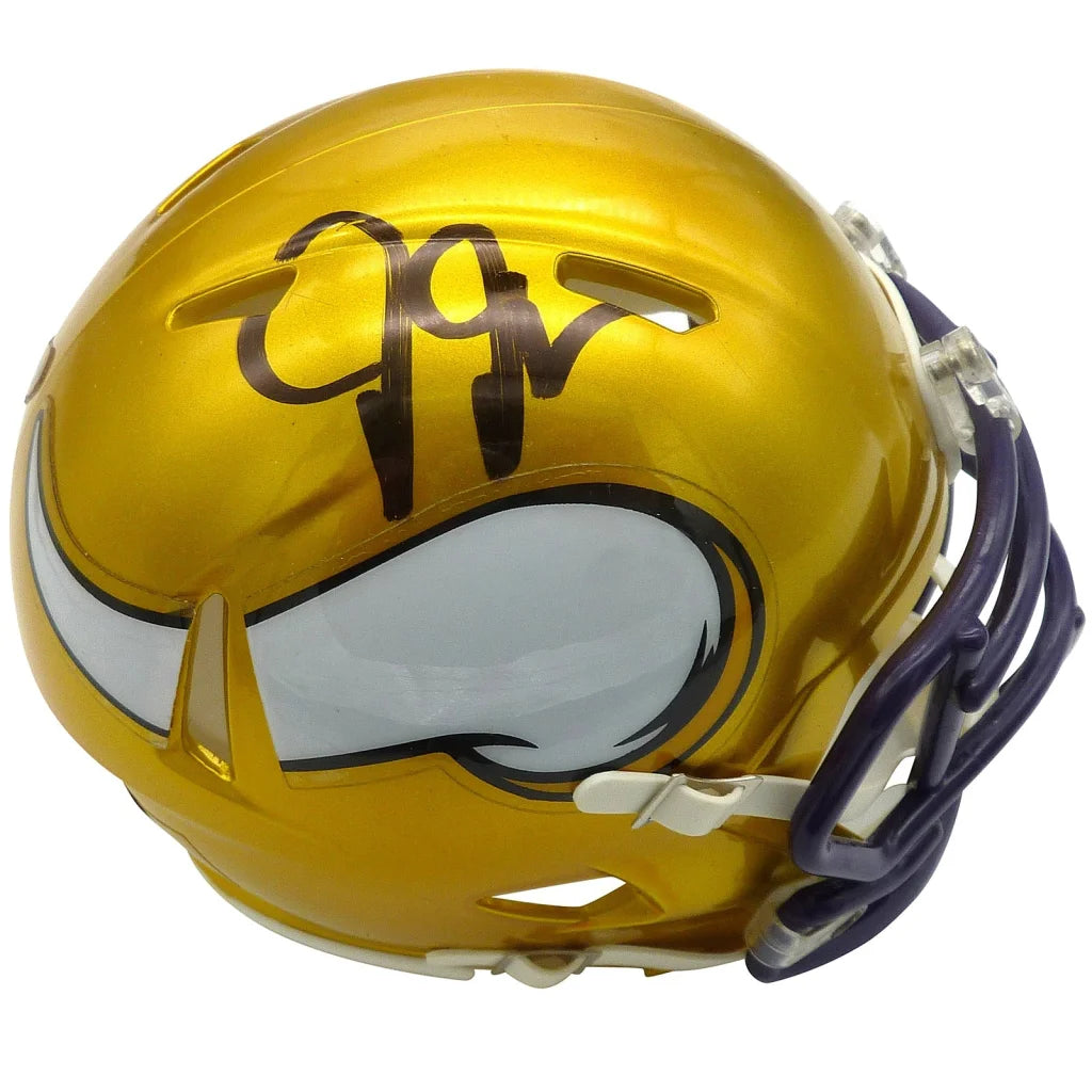 Justin Jefferson autographed Minnesota Vikings mini helmet with JSA