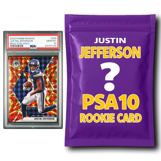 Justin Jefferson PSA 10 Graded Football Rookie Card Mystery Pack | Hall of Fame Sports Memorabilia | vintageantiquesgifts.com