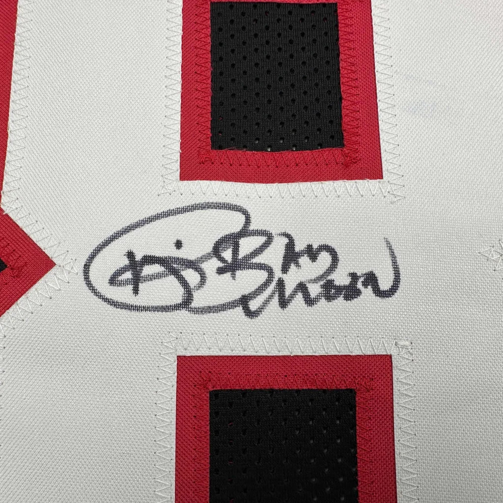 Autographed Justin Rison custom jersey number 80 in white red black mesh
