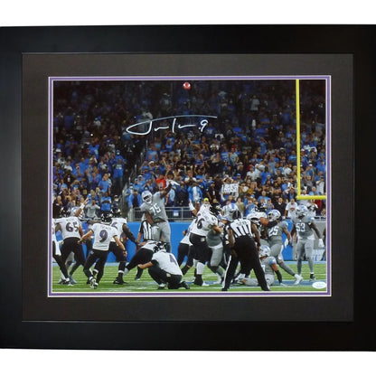 Justin Tucker autographed deluxe framed 16x20 photo of Ravens 66-yard FG