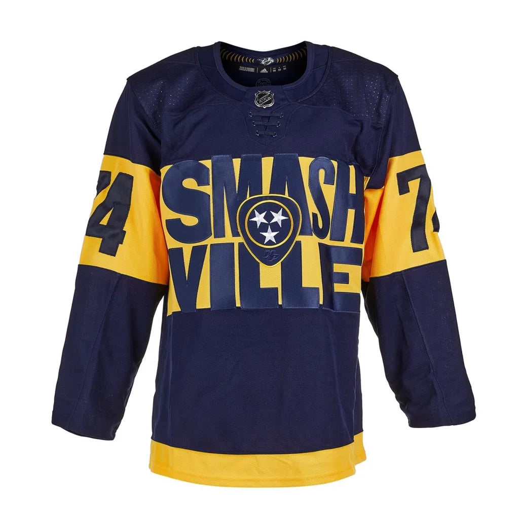 Juuse Saros autographed Nashville Predators Smashville Stadium Series jersey