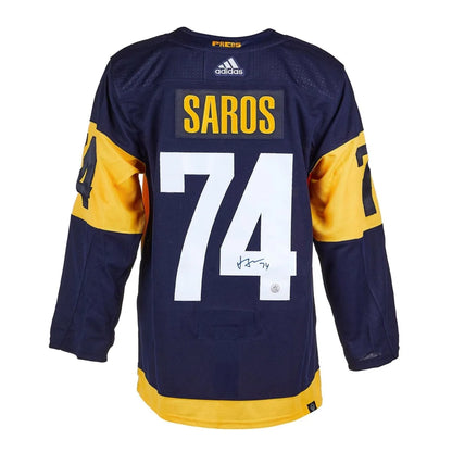 Juuse Saros autographed Smashville Stadium Series Nashville Predators jersey #74