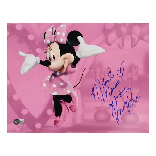 Pink Minnie Mouse poster signed by Kaitlyn Robrock with autographs and authentication