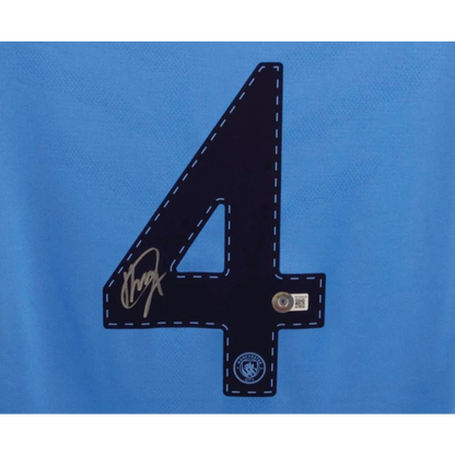 Blue Manchester City jersey with black 4 number, Kalvin Phillips signed collectible