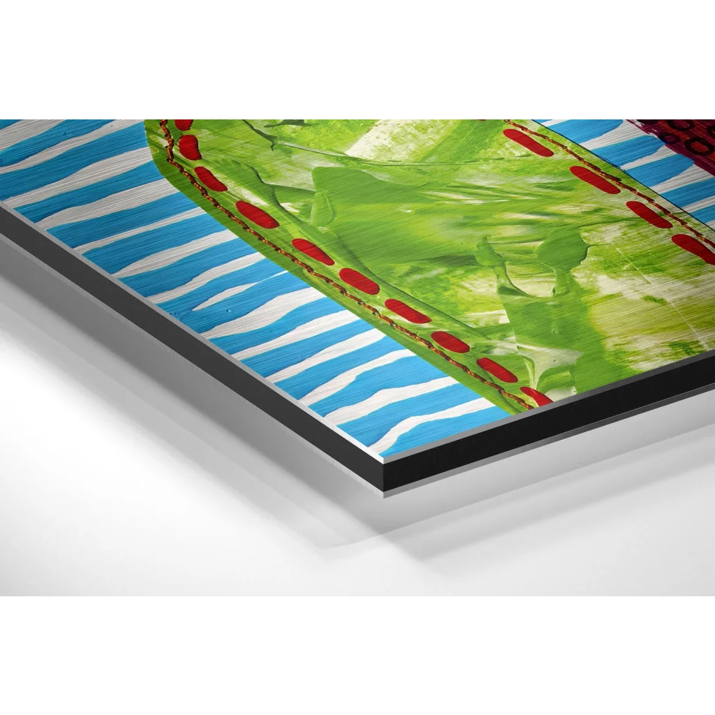 Vibrant Abstract Art on Brushed Aluminium Dibond Canvas | Glass Wall Art Print | vintageantiquesgifts.com