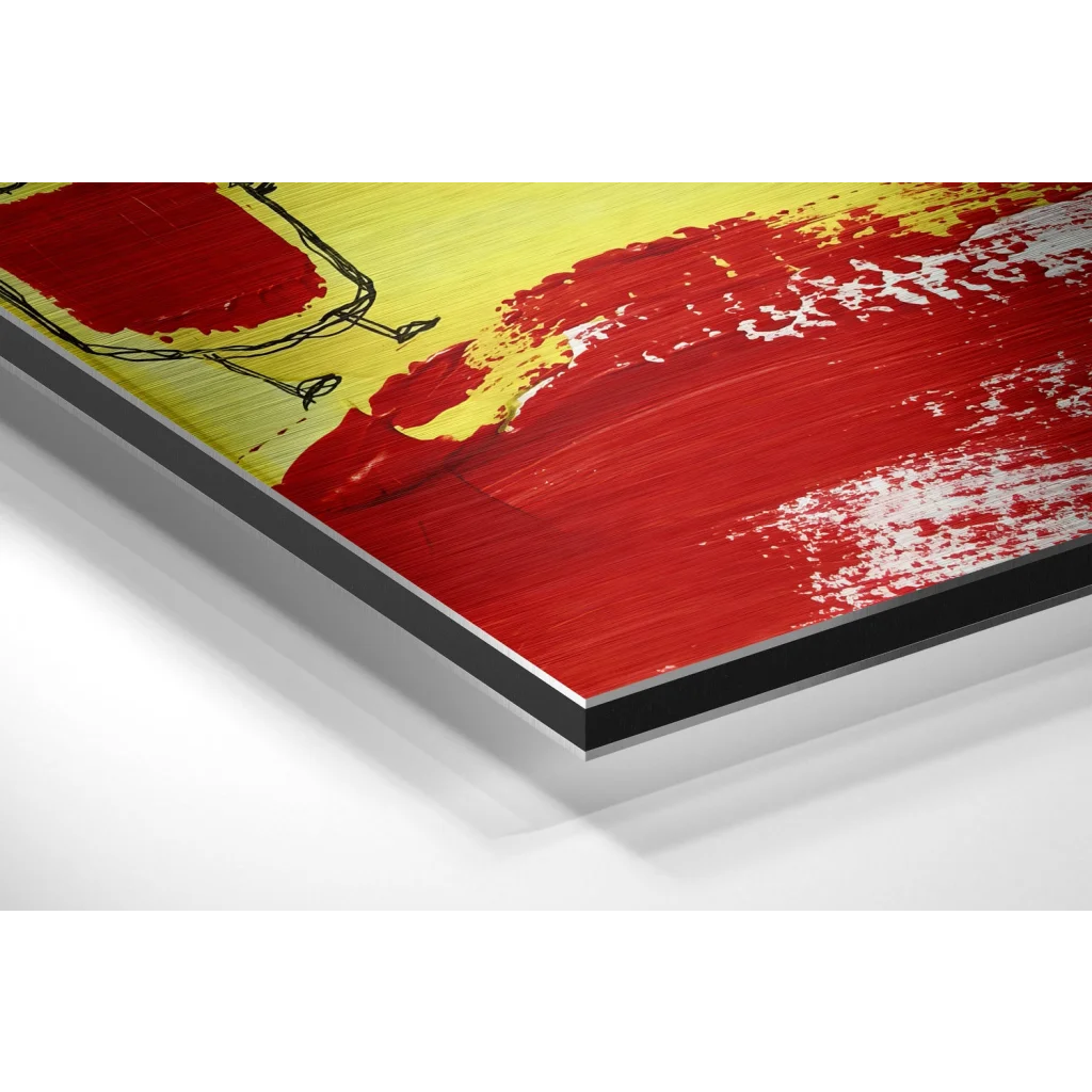 Kandinsky Style Brushed Aluminum Dibond Wall Art