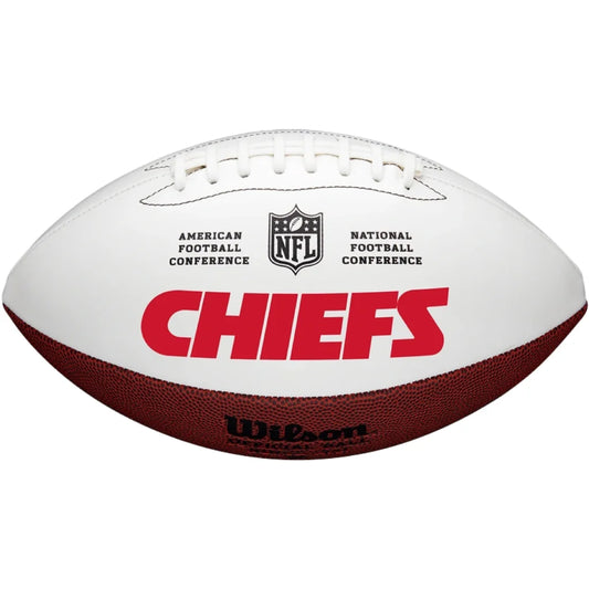 Kansas City Chiefs Autograph Ready White Leather Football | Creative Sports | vintageantiquesgifts.com