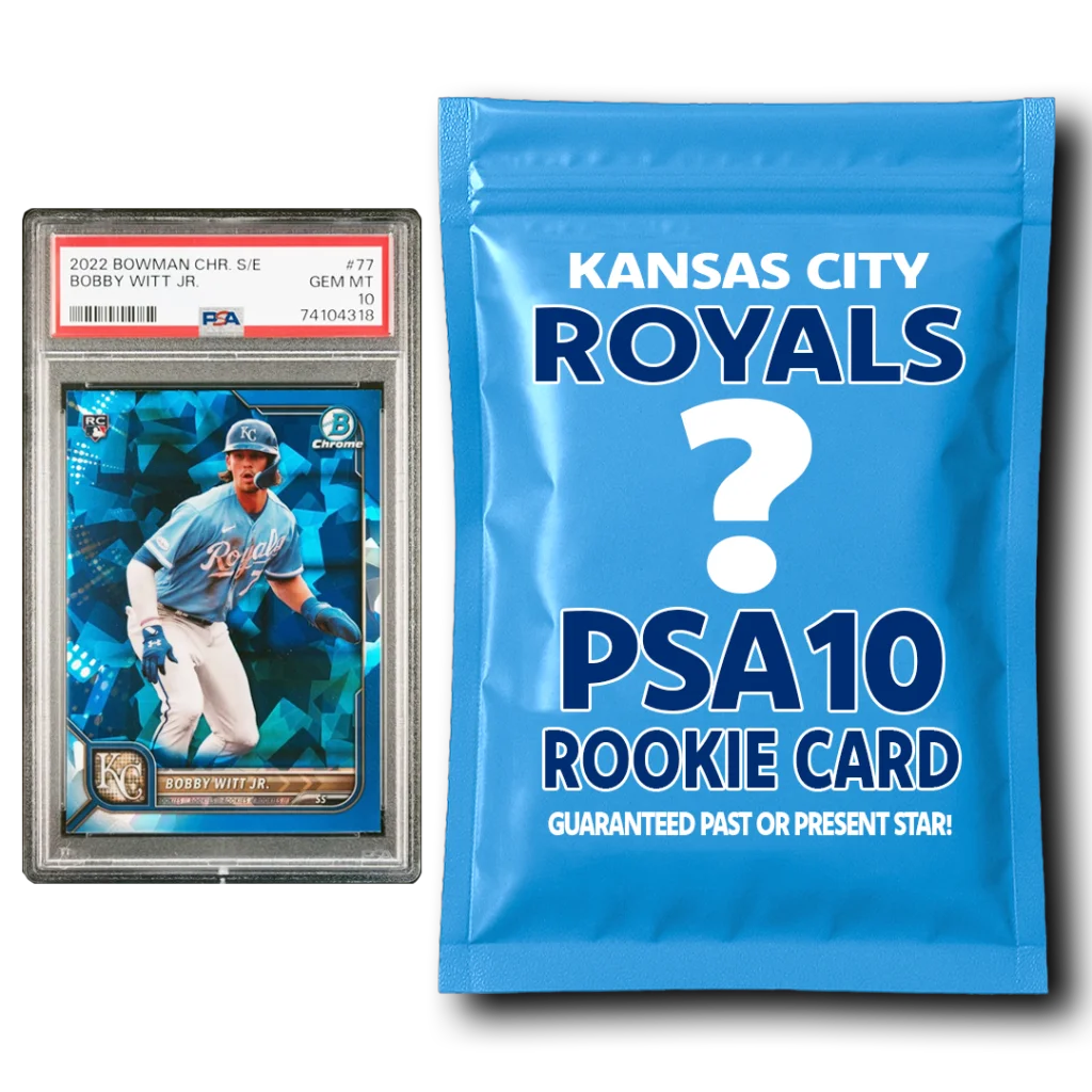 Kansas City Royals PSA 10 Graded Rookie Card Mystery Pack | Hall of Fame Sports Memorabilia | vintageantiquesgifts.com