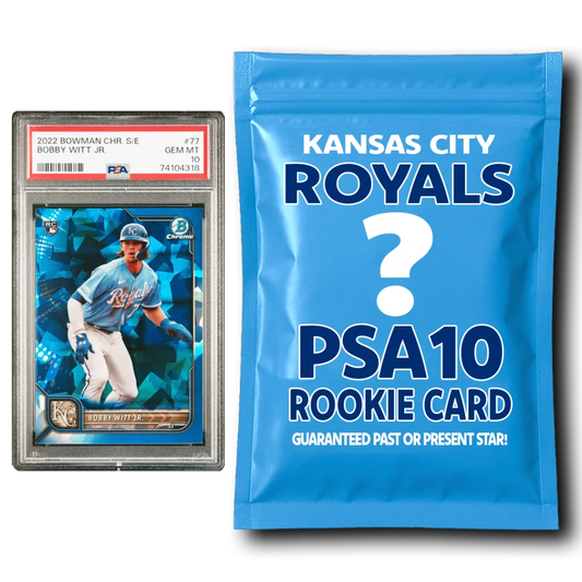 Kansas City Royals PSA 10 Graded Rookie Card Mystery Pack | Hall of Fame Sports Memorabilia | vintageantiquesgifts.com