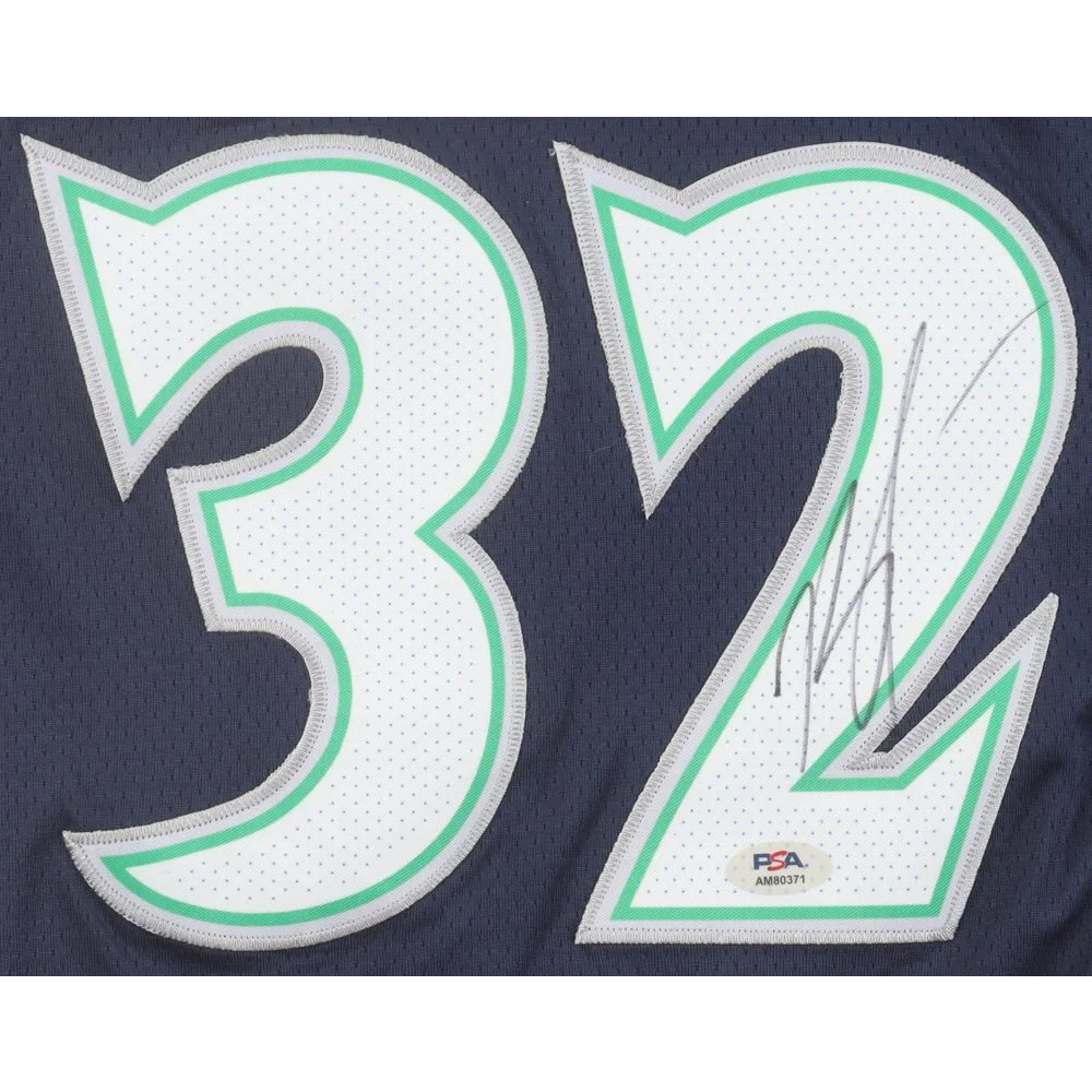 Navy blue Karl Anthony Towns signed Wolves jersey with number 32 and PSA authentication