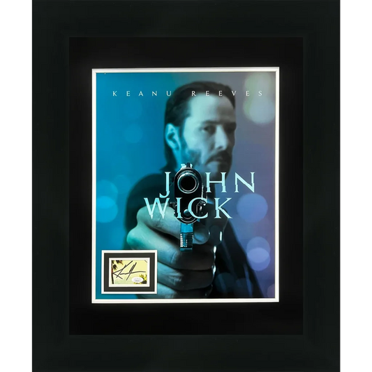 Keanu reeves autographed john wick movie poster in black frame