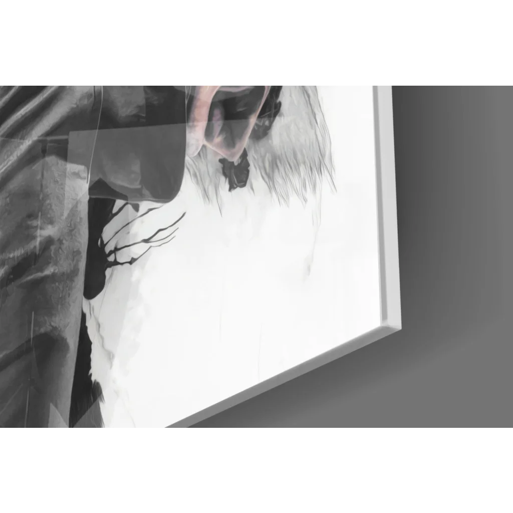 John Wick anime-style wall art on minimalist glass wall