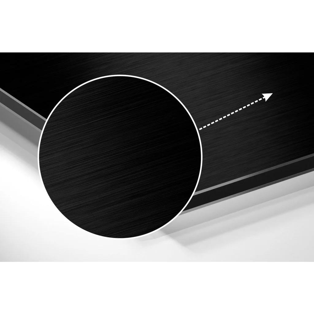Sleek black brushed aluminium dibond wall art with modern finish